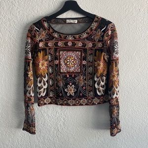 Embroidered & Beaded long sleeve top